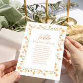 Peach Wedding Tischnummer Bloral Custom