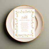 Peach Wedding Tischnummer Bloral Custom