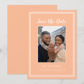 Peach Wedding Verlobung Foto Picture Modern Save The Date (Vorne/Hinten)