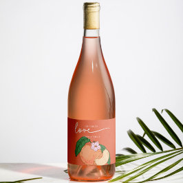 Peach Wedding Wine Label Individuelle Gefallen Weinetikett