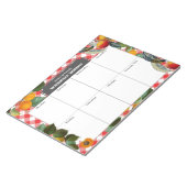 Peach Weekly Menu Meal Planner Gingham Notizblock (angewinkelt)