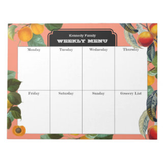 Peach Weekly Menü Meetingplaner Notizblock
