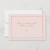 Peach Whimsical Doodle Hand Gezeichnet Brautparty Dankeskarte (Rückseite)