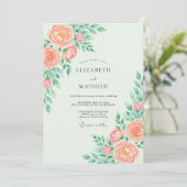 Peach Whimsical Spring Wedding Einladung (Stehend Vorderseite)