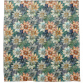 Peach White Blue Green Duschvorhang (Vorderseite)