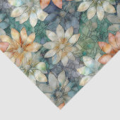 Peach White Blue Green Seidenpapier (Detail)