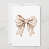 Peach White Bow Birthday Einladung (Rückseite)