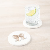 Peach White Bow Getränkeuntersetzer (Seite)