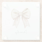 Peach White Bow Glasuntersetzer (Rückseite)