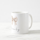 Peach White Bow Kaffeetasse (VorderseiteRechts)