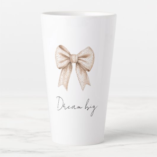 Peach White Bow Milchtasse (Vorderseite)
