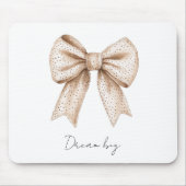Peach White Bow Mousepad (Vorne)