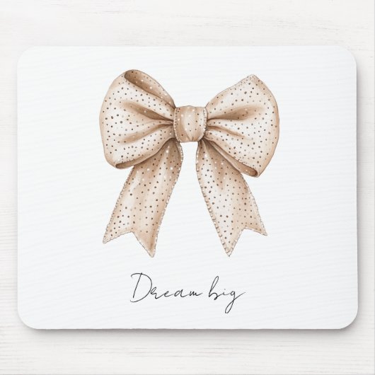 Peach White Bow Mousepad (Vorne)