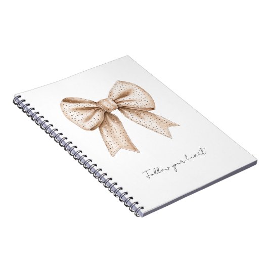 Peach White Bow Notizblock (Rechte Seite)