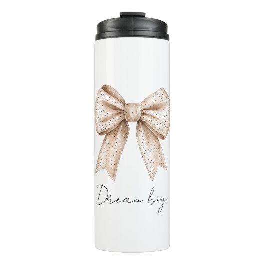 Peach White Bow Thermosbecher (Vorderseite)