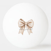 Peach White Bow Tischtennisball (Vorderseite)