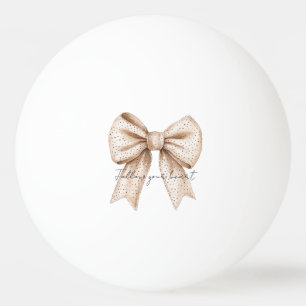 Peach White Bow Tischtennisball