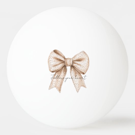 Peach White Bow Tischtennisball (Vorderseite)