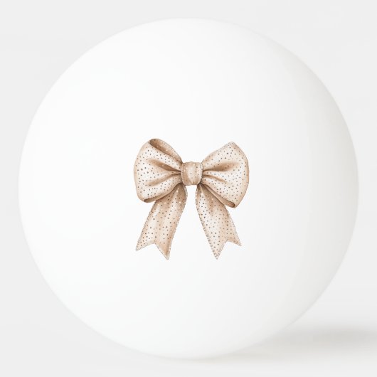 Peach White Bow Tischtennisball (Rückseite)