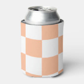 Peach White Checkerboard Retro Classic Karo Dosenkühler (Kanne Vorderseite)