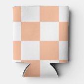 Peach White Checkerboard Retro Classic Karo Dosenkühler (Vorderseite)