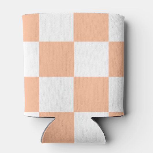 Peach White Checkerboard Retro Classic Karo Dosenkühler (Rückseite)