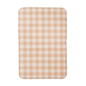 Peach White Checkered Gingham Pattern Badematte (Vorderseite Vertikal)