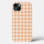 Peach White Checkered Gingham Pattern Case-Mate iPhone Hülle (Rückseite)