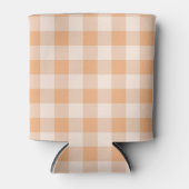 Peach White Checkered Gingham Pattern Dosenkühler (Vorderseite)