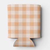 Peach White Checkered Gingham Pattern Dosenkühler (Rückseite)