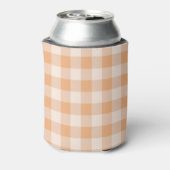 Peach White Checkered Gingham Pattern Dosenkühler (Kanne Rückseite)
