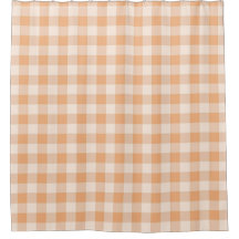 Peach White Checkered Gingham Pattern