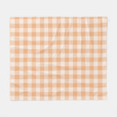 Peach White Checkered Gingham Pattern Fleecedecke (Vorderseite (Horizontal))