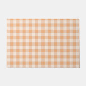 Peach White Checkered Gingham Pattern Fußmatte (Vorderseite)