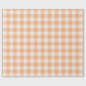 Peach White Checkered Gingham Pattern Geschenkpapier (Flach)