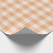 Peach White Checkered Gingham Pattern Geschenkpapier (Ecke)