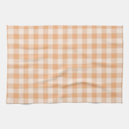 Peach White Checkered Gingham Pattern Geschirrtuch
