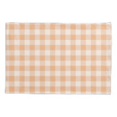 Peach White Checkered Gingham Pattern Kissenbezug (Rückseite)