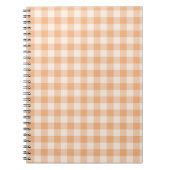 Peach White Checkered Gingham Pattern Notizblock (Vorderseite)