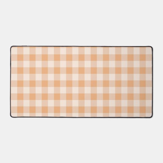 Peach White Checkered Gingham Pattern Schreibtischunterlage (Vorderseite)