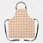Peach White Checkered Gingham Pattern Schürze (Vorderseite)