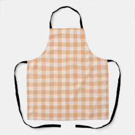 Peach White Checkered Gingham Pattern Schürze