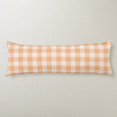 Peach White Checkered Gingham Pattern Seitenschläferkissen (Vorderseite)
