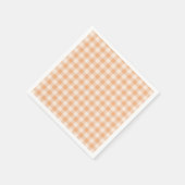 Peach White Checkered Gingham Pattern Serviette (Ecke)