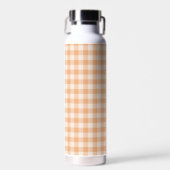 Peach White Checkered Gingham Pattern Trinkflasche (Vorne)