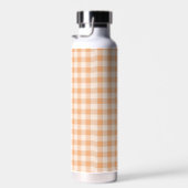 Peach White Checkered Gingham Pattern Trinkflasche (Rechts)