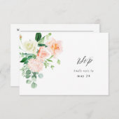 Peach & White Floral w Meal UAWG V3 2 RSVP Karte (Vorne/Hinten)