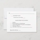 Peach & White Floral w Meal UAWG V3 3 RSVP Karte (Rückseite)