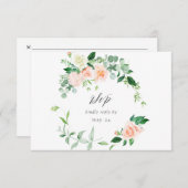 Peach & White Floral w Meal UAWG V3 3 RSVP Karte (Vorne/Hinten)