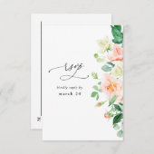 Peach & White Floral w UAWG RSVP Karte (Vorne/Hinten)